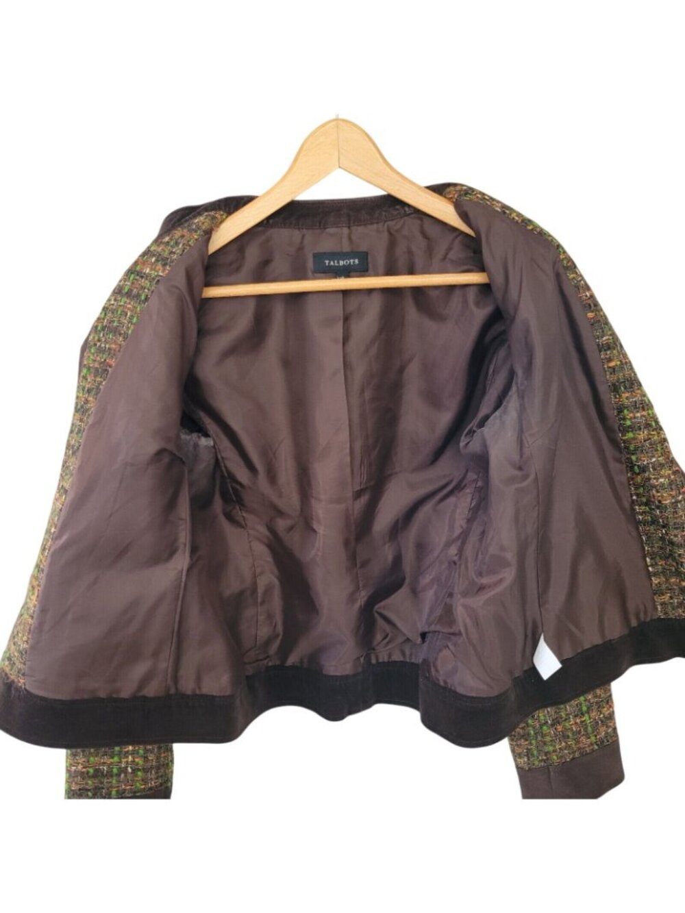 Talbots Tweed Blazer Old Money Jacket Womens Sz 8 Velvet Autumn Capsule Workwear - Picture 3 of 9